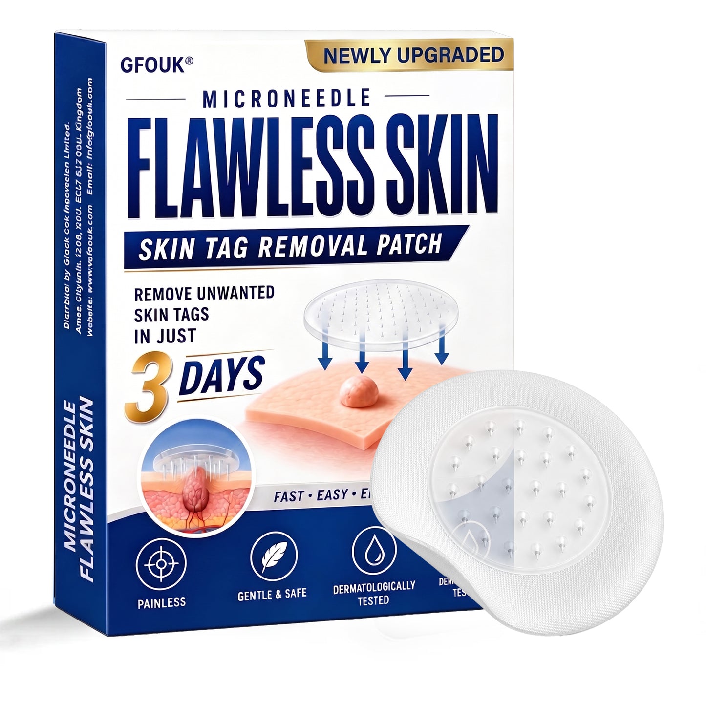 🔥GFOUK® 2026 Newly Upgraded 2-in-1 Microneedle Hydrocolloid Patches | Removes Raised Moles, Acne, Flat Warts, and Skin Tags | Improves Wrinkles, Scars, and Blemishes | Invisible Acne Patches for Face & Body