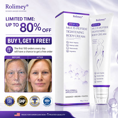 🔥Rolimey® PDRN Multi-Peptide Massaging Roller Cream - Anti-aging, Hydrating, Skin Firming & Lifting, Skin Repair, Even Tone, Acne and Dark Spot Treatment, Wart and Mole Removal, and Psoriasis Relief.