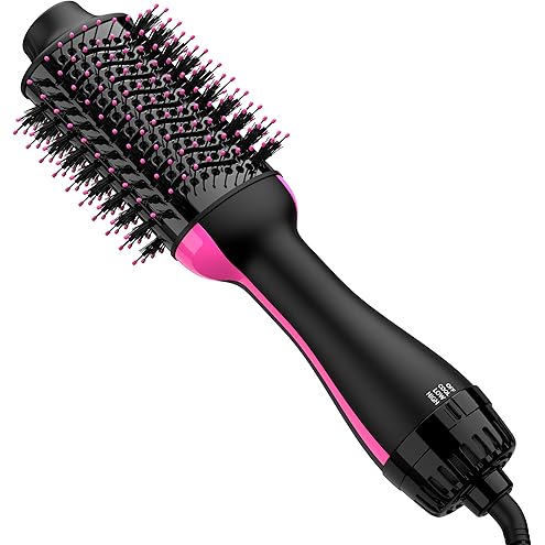 🔥Hair Dryer Brush Blow Dryer in One, Upgraded 4 in 1 Hair Dryer and Styler Volumizer with Negative Ion Anti-frizz Ceramic Titanium Barrel Hot Air Hair Straightener Brush