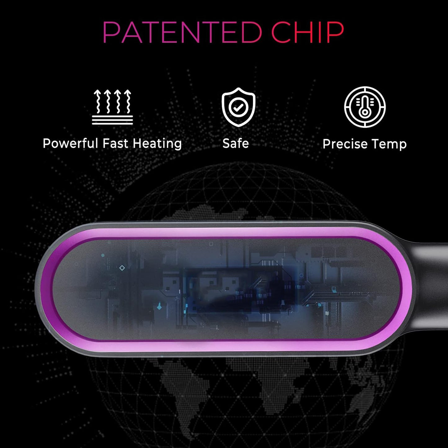 🎉 New Year Sale – Up to 50% Off! 🔥 Hair Straightener Brush – 5 Heat Settings, 20s Fast Heating, Dual Voltage, Black