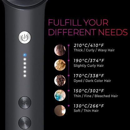 🎉 New Year Sale – Up to 50% Off! 🔥 Hair Straightener Brush – 5 Heat Settings, 20s Fast Heating, Dual Voltage, Black