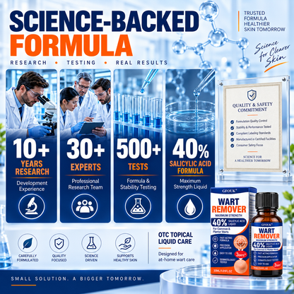 ❄️GFOUK®40% Salicylic Acid Wart Remover Liquid – Maximum Strength Fast-Acting Treatment for Common, Plantar & Flat Warts, Corns & Calluses, 1.01 fl oz