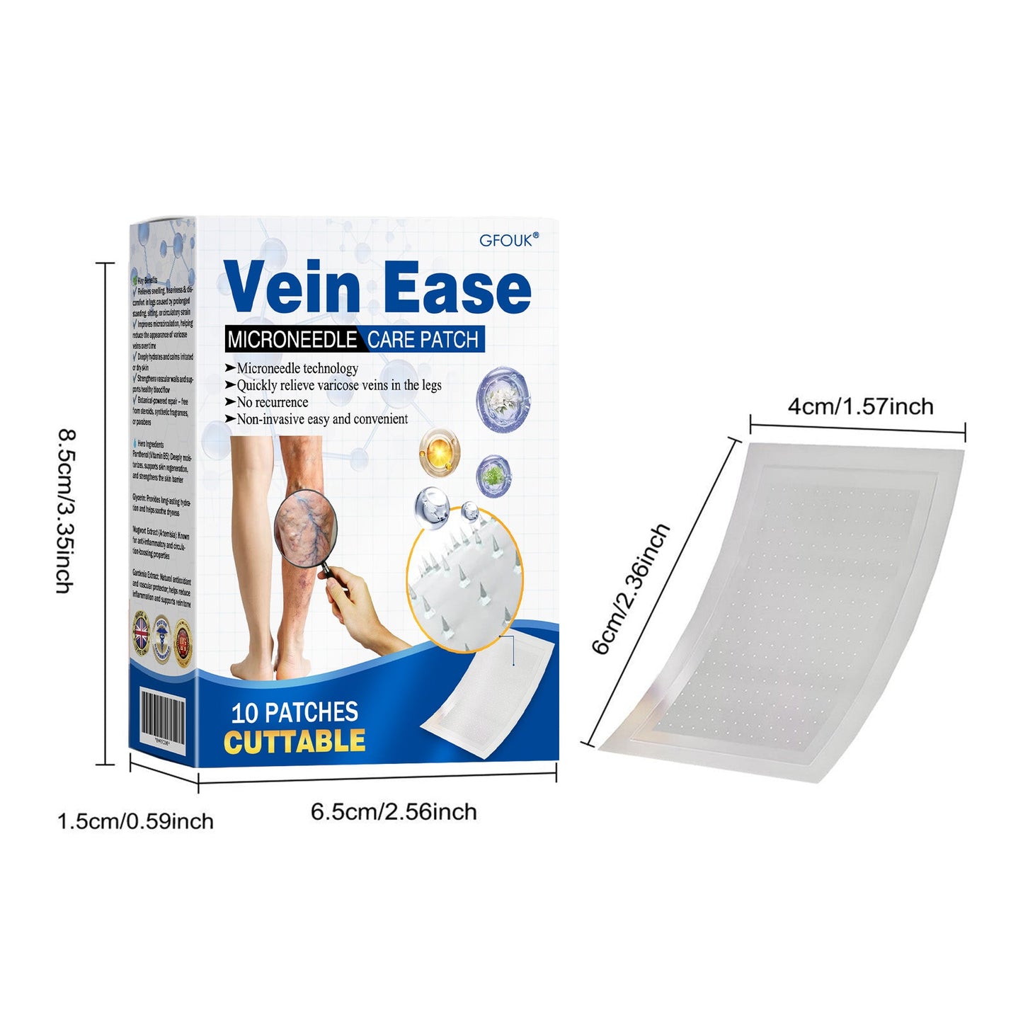 🇬🇧🌟👨‍⚕️GFOUK® VeinEase Microneedle Care Patch⚡Instant Relief, Long-Term Results