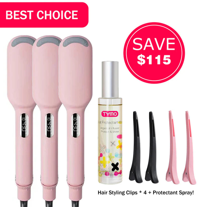 3 COMPACT Hair Waver Crimper & Free 4 Hair Clips & Free Heat Protectant Spray- 59.97