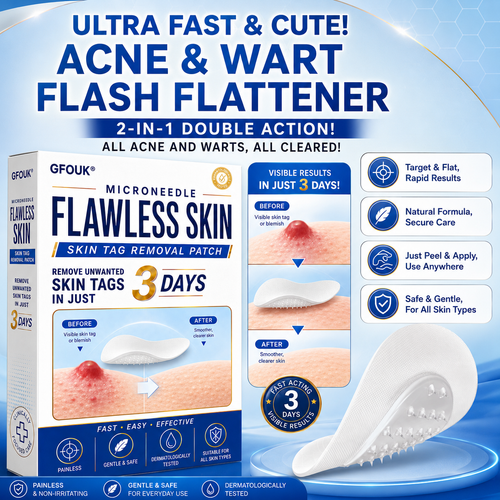 ✨GFOUK® 2026 Newly Upgraded 2-in-1 Microneedle Hydrocolloid Patches | Removes Raised Moles, Acne, Flat Warts, and Skin Tags | Improves Wrinkles, Scars, and Blemishes | Invisible Acne Patches for Face & Body
