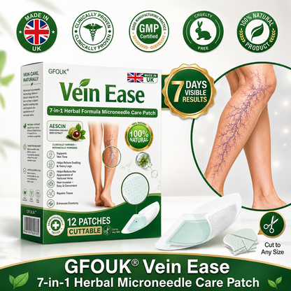 🇬🇧👨‍⚕️GFOUK® 7-in-1 Microneedle Vein & Lipedema Treatment Patch | Non-Surgical Alternative for Varicose Bulges, Spider Veins & Chronic Leg Swelling | Expert Approved