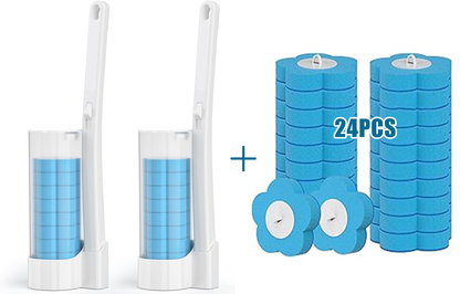 🎁🔥Disposable Toilet Brush 1 Pack- Toilet Bowl Cleaner, Toilet Bowl Brush, Each Toilet Wand with 12PCS Brush Refills for Bathroom Deep Cleaning