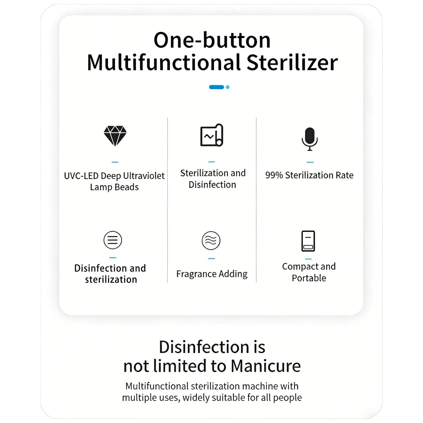 Portable UV-C Ultraviolet Disinfection Box – Ideal for Phones, Toothbrushes, Masks, Nail Art Tools, and More – Sterilization with Quiet Operation, Safe for Children