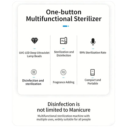 Portable UV-C Ultraviolet Disinfection Box – Ideal for Phones, Toothbrushes, Masks, Nail Art Tools, and More – Sterilization with Quiet Operation, Safe for Children