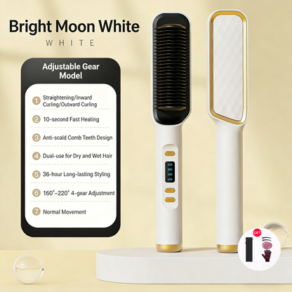 🎉 New Year Sale – Up to 50% Off! 🔥LCD Hair Straightener with Negative Ion, 2-in-1 Straightener & Curling Brush