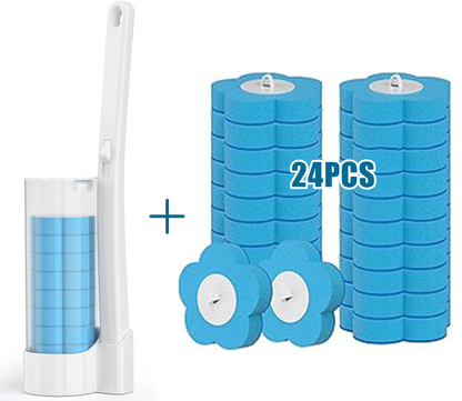 🎁🔥Disposable Toilet Brush 1 Pack- Toilet Bowl Cleaner, Toilet Bowl Brush, Each Toilet Wand with 12PCS Brush Refills for Bathroom Deep Cleaning