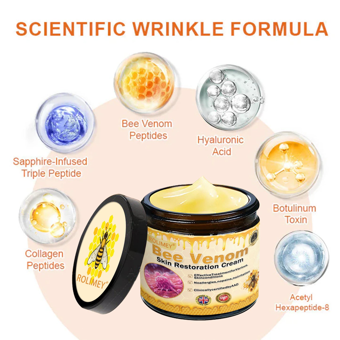 🎁Made and Shipped from UK🎁✨ Rolimey® Bee venom Pro Comprehensive Cream 🔥 LAST DAY 80% OFF