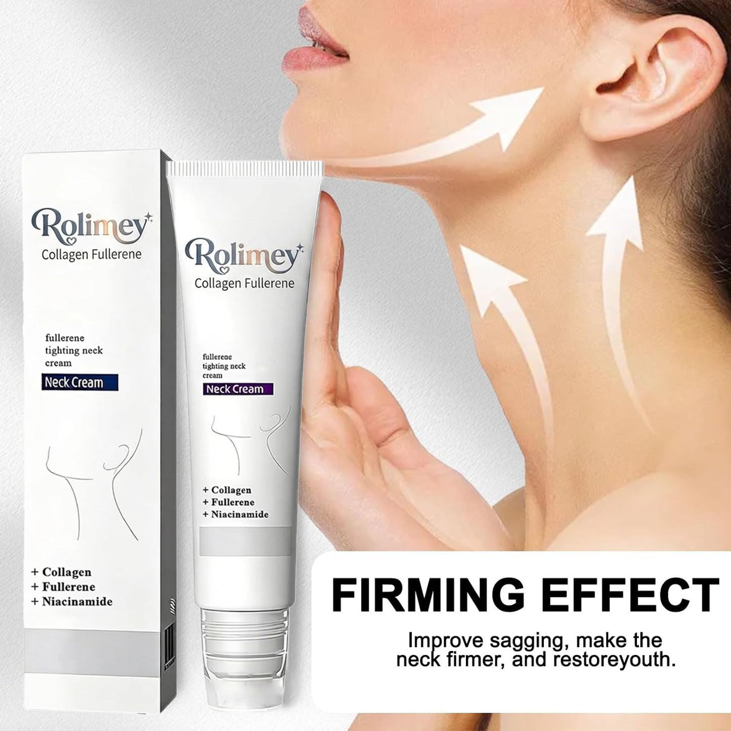🎁Made and shipped in the UK 💫Rolimey® Collagen Fullerene Cream, Rolimey Collagen Cream with Collagen Peptides, 2026 New Tighten & Lift Cream for Crepey Skin, Wrinkles and Tightening for Skin Types