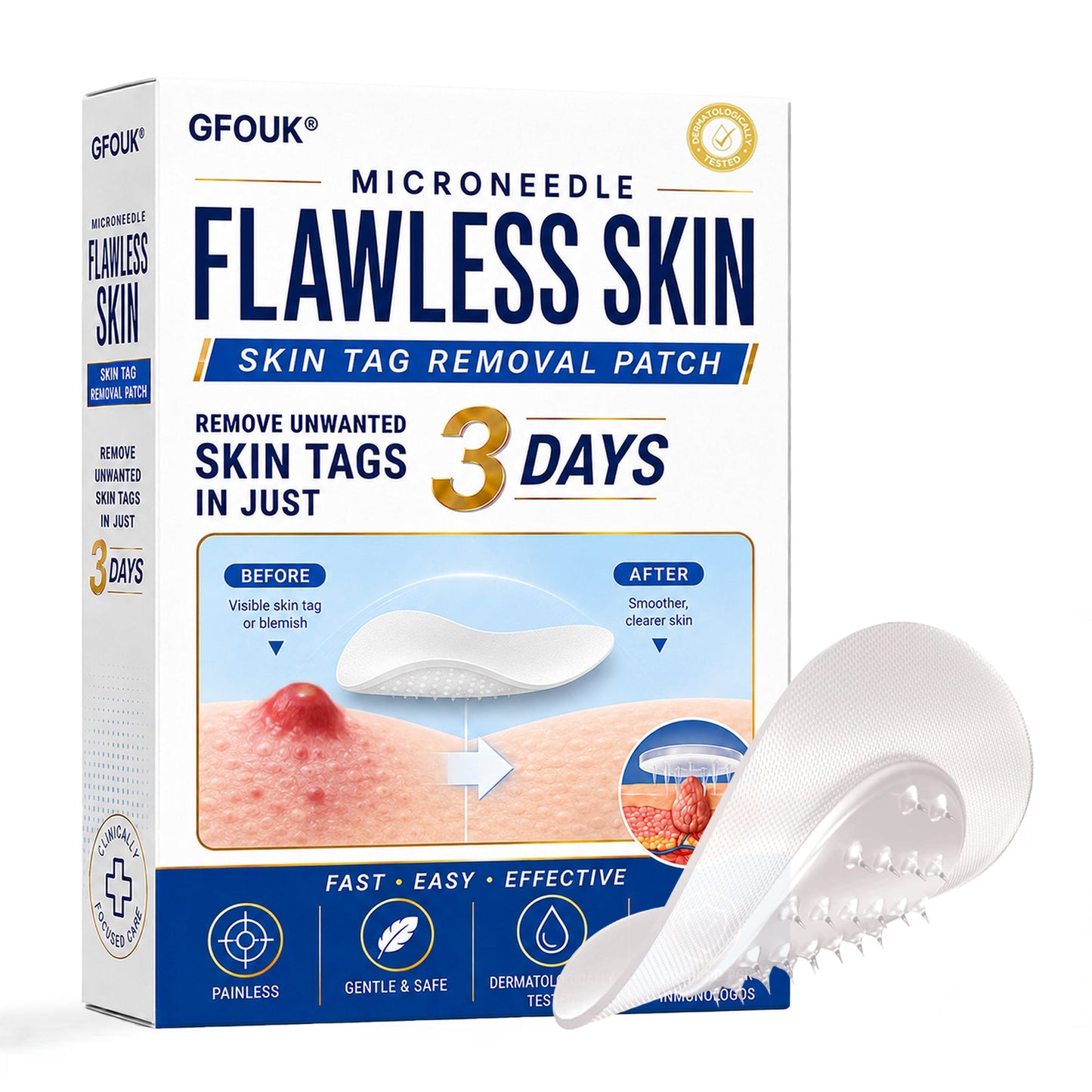 ✨GFOUK® 2026 Newly Upgraded 2-in-1 Microneedle Hydrocolloid Patches | Removes Raised Moles, Acne, Flat Warts, and Skin Tags | Improves Wrinkles, Scars, and Blemishes | Invisible Acne Patches for Face & Body