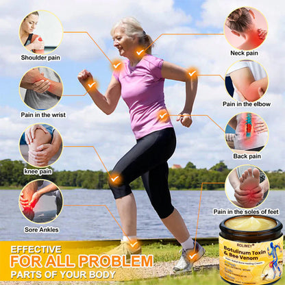 🌟Official Shop:Rolimey® Bee Venom Pain Relief Bone Healing Cream 👨‍⚕️(Reduction of joint swelling, pain, stiffness, redness, heat, muscle soreness and joint fatigue)