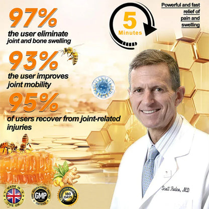 🌟Official Shop:Rolimey® Bee Venom Pain Relief Bone Healing Cream 👨‍⚕️(Reduction of joint swelling, pain, stiffness, redness, heat, muscle soreness and joint fatigue)