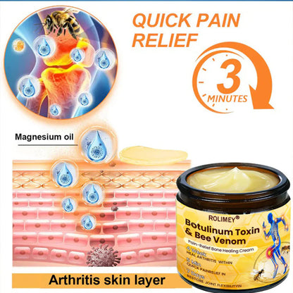 🌟Official Shop:Rolimey® Bee Venom Pain Relief Bone Healing Cream 👨‍⚕️(Reduction of joint swelling, pain, stiffness, redness, heat, muscle soreness and joint fatigue)