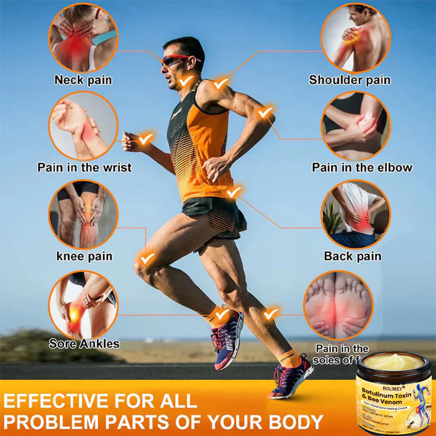 🌟Official Shop:Rolimey® Bee Venom Pain Relief Bone Healing Cream 👨‍⚕️(Reduction of joint swelling, pain, stiffness, redness, heat, muscle soreness and joint fatigue)
