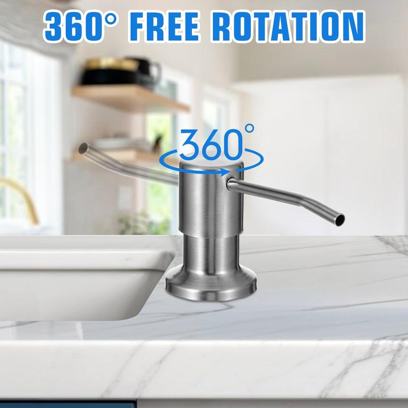 🔥[5𝟎% 𝐎𝐅𝐅 𝐋𝐀𝐒𝐓 𝐓𝐇𝐑𝐄𝐄 𝐃𝐀𝐘𝐒]Dish Soap Dispenser for Kitchen Sink, Countertop Sink Soap Dispenser Water Pump with 105cm No-Spill Extension Tube Kit Design for Kitchen Bathroom, No More Refills-LU