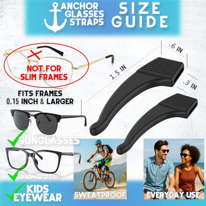 🎉 New Year Sale – Up to 50% Off! Anchor Glasses Grips - 3 Pack - Anti Slip Eyeglass Holder Ear Grip Sunglasses Retainer Temple Tip Reading Glasses Holder