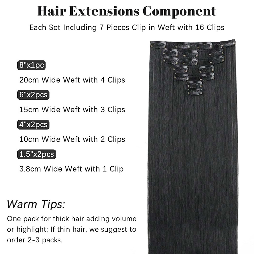 New Year's Special Offer 🎉: Enjoy a 30% Discount 💸 on Women's Hair Extension Clips 💇‍♀️, Approximately 60cm (24 inches) 📏, 160g ⚖️, 7-Piece Set 🎀, Available in Dark Brown 🟤, Chocolate 🍫, and Blonde 💛 for Smooth, Straight Hair ✨.