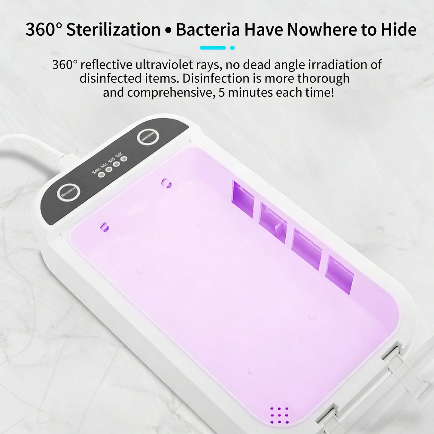 Portable UV-C Ultraviolet Disinfection Box – Ideal for Phones, Toothbrushes, Masks, Nail Art Tools, and More – Sterilization with Quiet Operation, Safe for Children