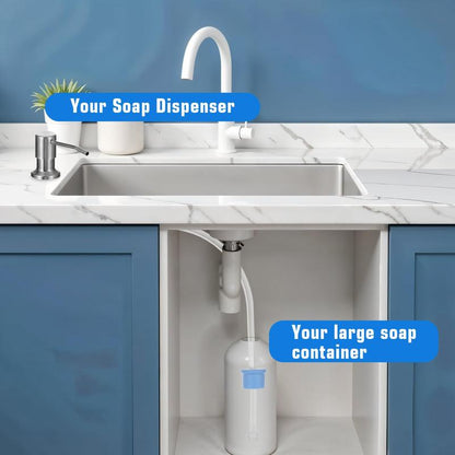🔥[5𝟎% 𝐎𝐅𝐅 𝐋𝐀𝐒𝐓 𝐓𝐇𝐑𝐄𝐄 𝐃𝐀𝐘𝐒]Dish Soap Dispenser for Kitchen Sink, Countertop Sink Soap Dispenser Water Pump with 105cm No-Spill Extension Tube Kit Design for Kitchen Bathroom, No More Refills-LU