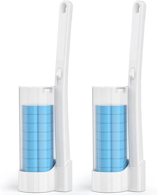 🔥🔥Disposable Toilet Brush 1 Pack- Toilet Bowl Cleaner, Toilet Bowl Brush, Each Toilet Wand with 12PCS Brush Refills for Bathroom Deep Cleaning
