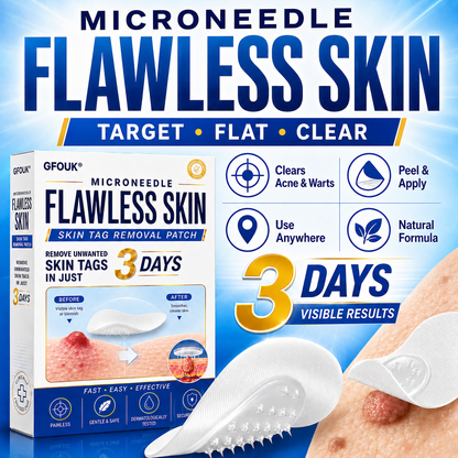 ✨GFOUK® 2026 Newly Upgraded 2-in-1 Microneedle Hydrocolloid Patches | Removes Raised Moles, Acne, Flat Warts, and Skin Tags | Improves Wrinkles, Scars, and Blemishes | Invisible Acne Patches for Face & Body