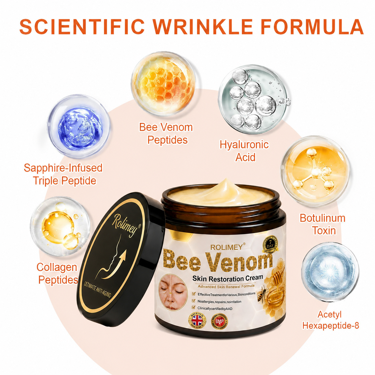 🌟Rolimey® Bee venom Pro Comprehensive Cream —Tightening for Skin Types 🔥