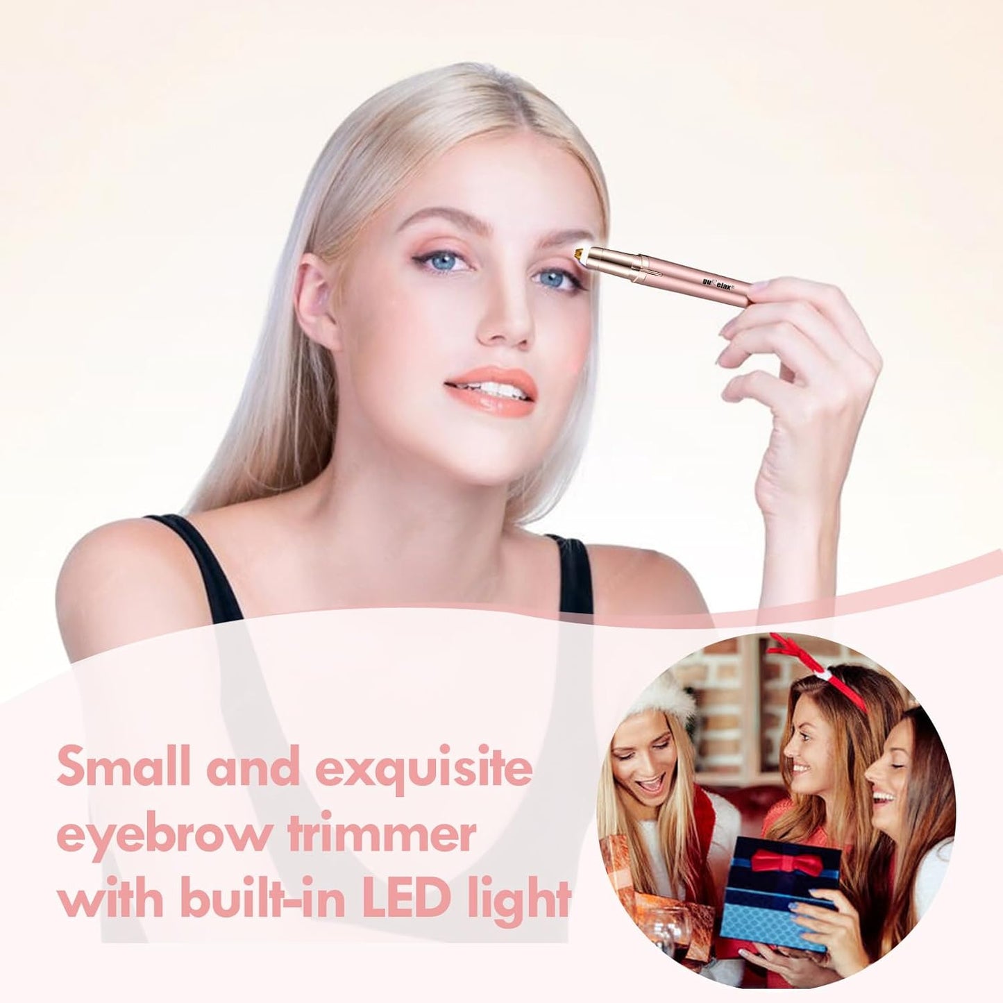 Eyebrow Trimmer for Women ✨ Rechargeable 2-in-1 Eyebrow & Face Hair Remover 💄 Painless Electric Razor for Precise Brows & Smooth Facial Hair Removal 🌸 Gentle, Easy & Flawless Beauty Care (Rose Gold 💗)