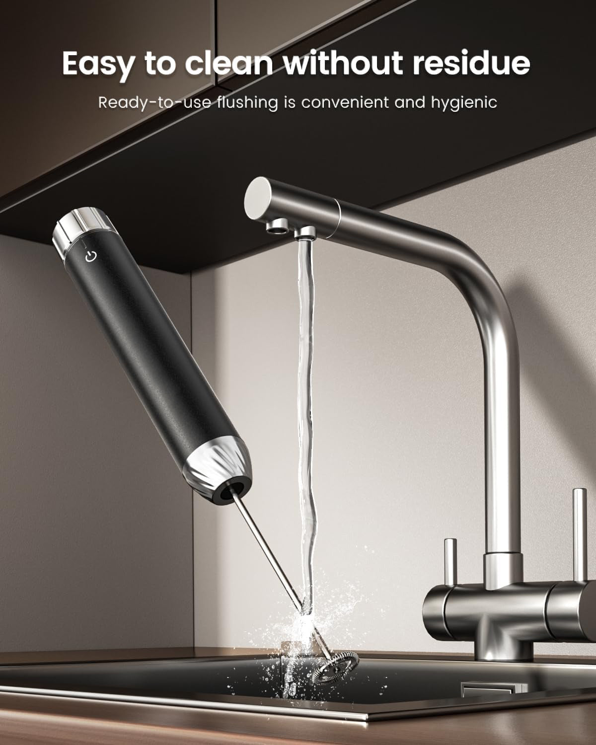 Rechargeable Milk Frother with Stepless Speed Control, LunaFro Max Handheld Electric Foam Maker Waterproof Drink Mixer Foamer with Stand & Detachable Whisks for Lattes, Cappuccino