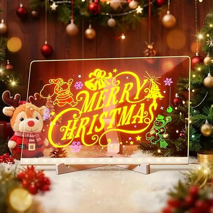 LumiBoard LED Drawing Board for Kids ✨ 11.8"×7.9" Light Up Acrylic Dry Erase LED Note Board 🌈 with Colors, Doodle Glow Board with Stand 🎨 Magic Drawing Tablet as Christmas 🎄 & Birthday 🎂 Gifts for Girls Boys