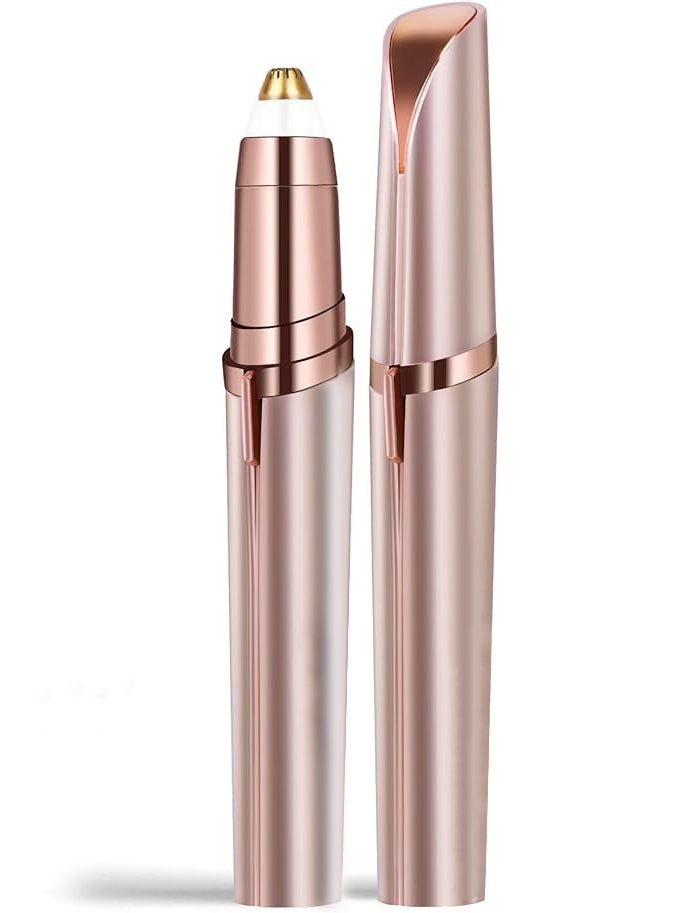 Eyebrow Trimmer for Women ✨ Rechargeable 2-in-1 Eyebrow & Face Hair Remover 💄 Painless Electric Razor for Precise Brows & Smooth Facial Hair Removal 🌸 Gentle, Easy & Flawless Beauty Care (Rose Gold 💗)