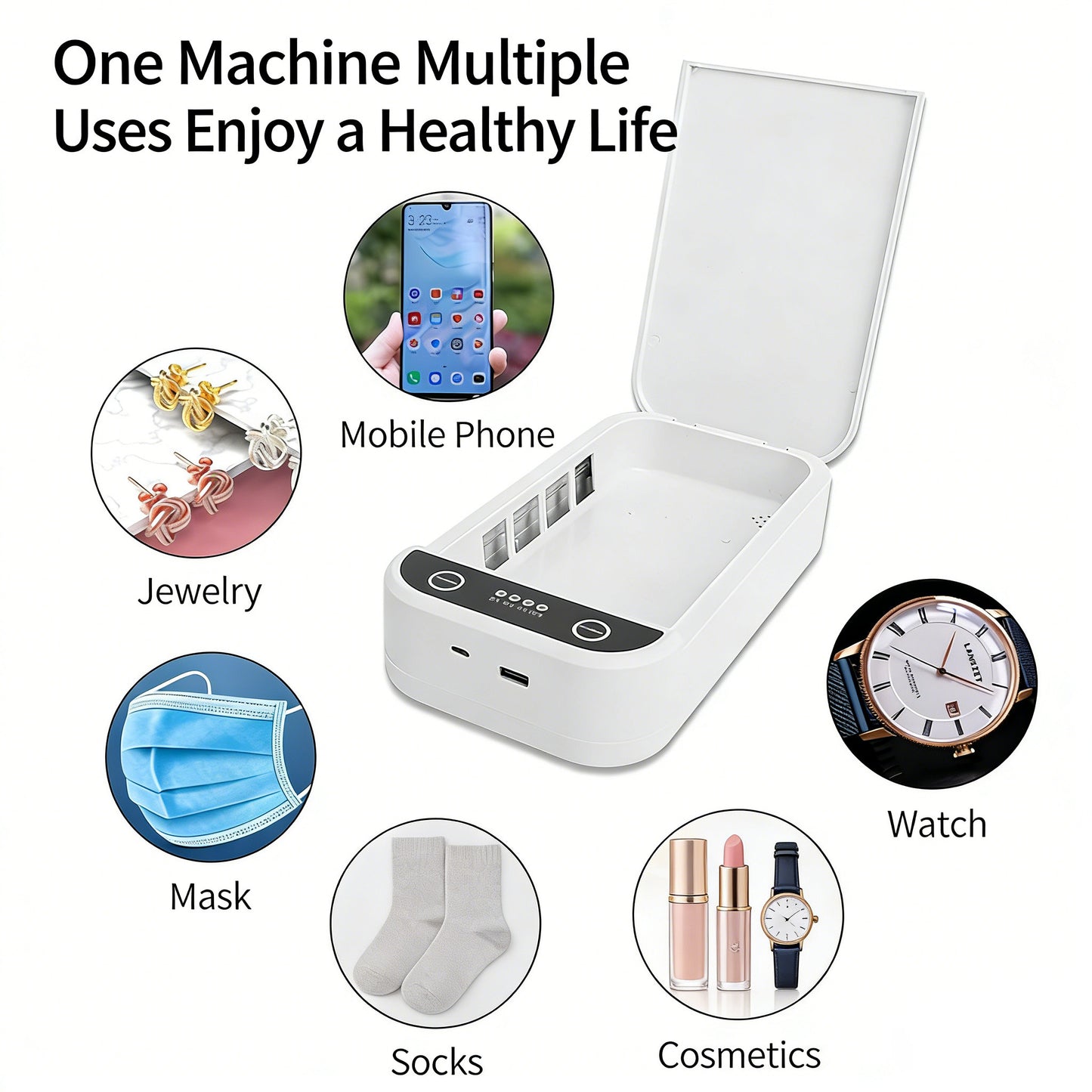 Portable UV-C Ultraviolet Disinfection Box – Ideal for Phones, Toothbrushes, Masks, Nail Art Tools, and More – Sterilization with Quiet Operation, Safe for Children