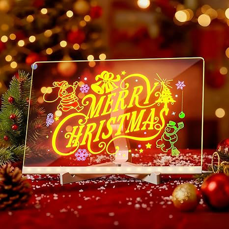 LumiBoard LED Drawing Board for Kids ✨ 11.8"×7.9" Light Up Acrylic Dry Erase LED Note Board 🌈 with Colors, Doodle Glow Board with Stand 🎨 Magic Drawing Tablet as Christmas 🎄 & Birthday 🎂 Gifts for Girls Boys