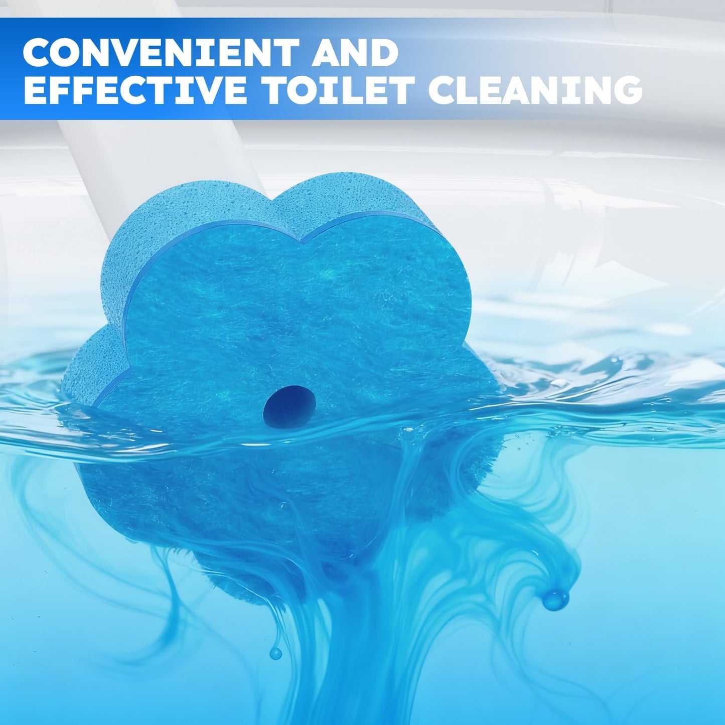 🎁🔥Disposable Toilet Brush 1 Pack- Toilet Bowl Cleaner, Toilet Bowl Brush, Each Toilet Wand with 12PCS Brush Refills for Bathroom Deep Cleaning
