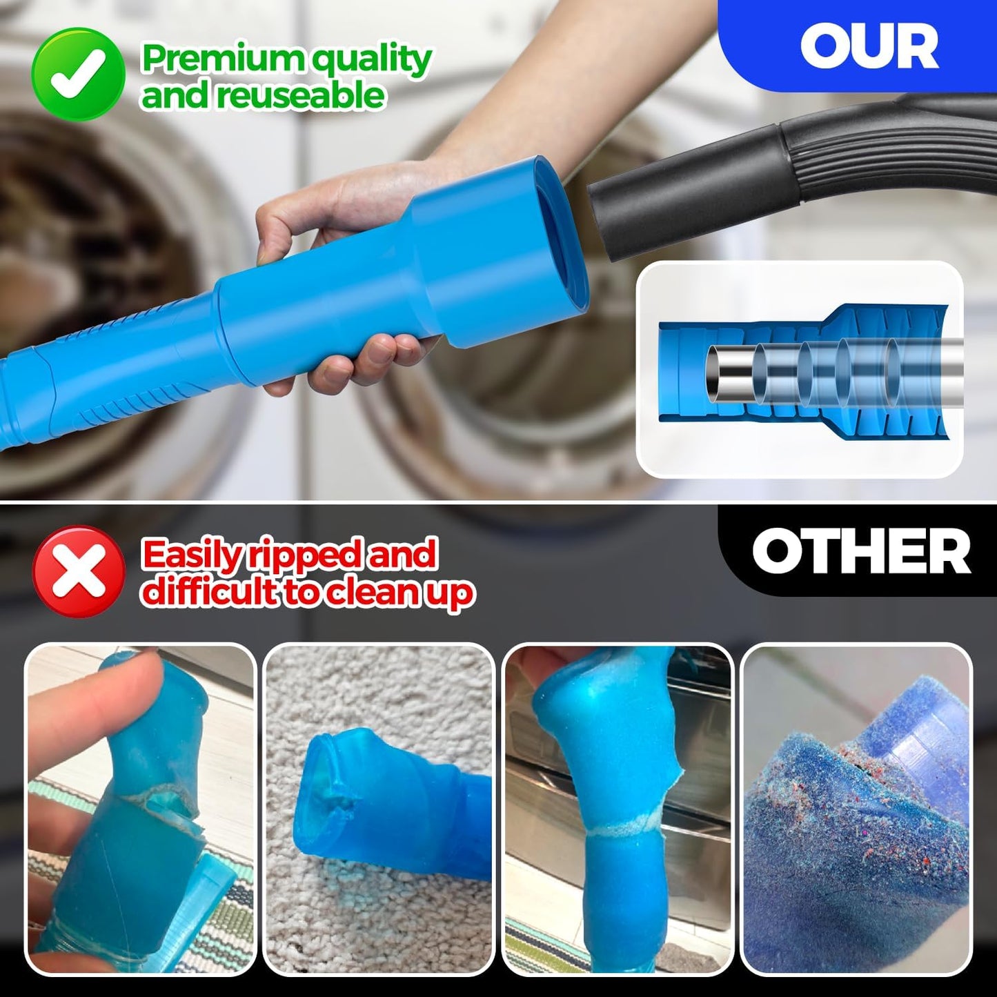 🔥LAST DAY SALE 50% OFF🔥Universal Lint Cleaning Kit with Stretch Vacuum Connector
