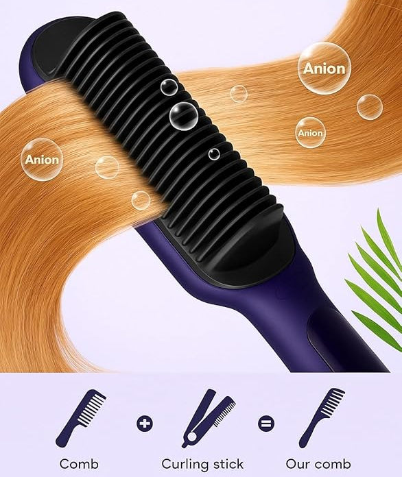 🎉 New Year Sale – Up to 50% Off! 🔥LCD Hair Straightener with Negative Ion, 2-in-1 Straightener & Curling Brush