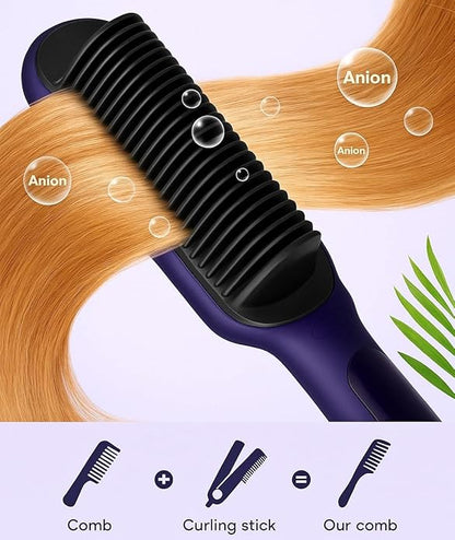 🎉 New Year Sale – Up to 50% Off! 🔥LCD Hair Straightener with Negative Ion, 2-in-1 Straightener & Curling Brush