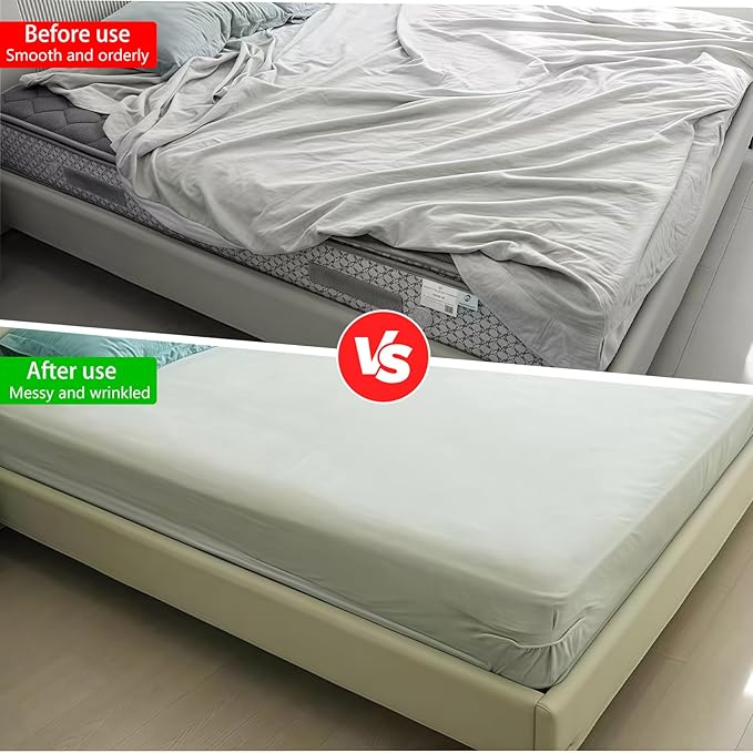 ✨Sheet Holders for Bedding, Bed Sheet Holder with Lock Strips Set Non-Slip Bed Sheet Corner Locks Universal Fitted Sheet Holder for All Mattresses