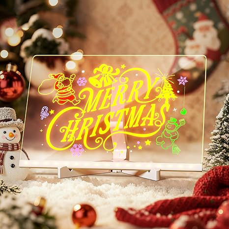 LumiBoard LED Drawing Board for Kids ✨ 11.8"×7.9" Light Up Acrylic Dry Erase LED Note Board 🌈 with Colors, Doodle Glow Board with Stand 🎨 Magic Drawing Tablet as Christmas 🎄 & Birthday 🎂 Gifts for Girls Boys