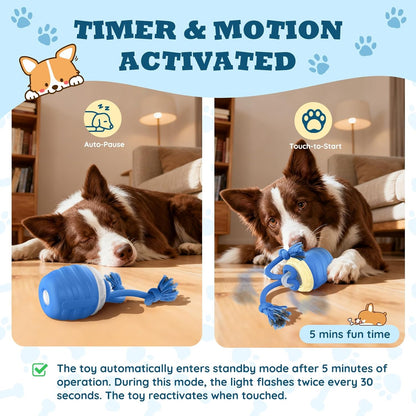 🎁🐶Smart pet rolling ball,Automatic dog walking toys,Interactive dog toys🐾Perfect for when you're bored or training, plays music, USB rechargeable.