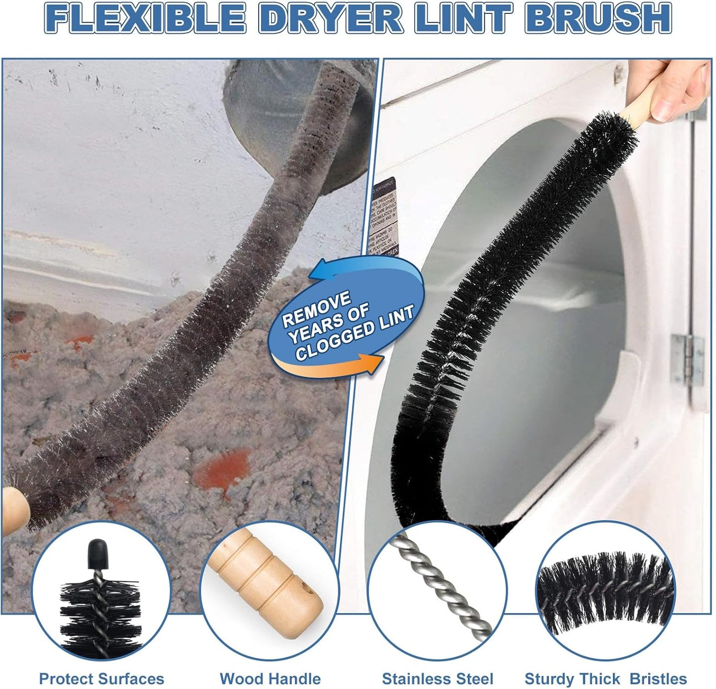 🔥LAST DAY SALE 50% OFF🔥Universal Lint Cleaning Kit with Stretch Vacuum Connector