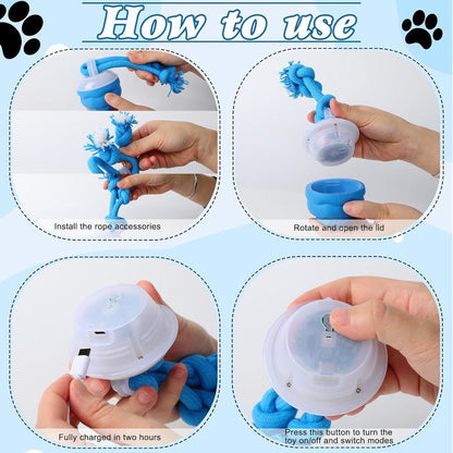 🎁🐶Smart pet rolling ball,Automatic dog walking toys,Interactive dog toys🐾Perfect for when you're bored or training, plays music, USB rechargeable.