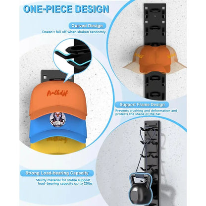 Hat Organizer Wall Mounted Baseball Cap Rack