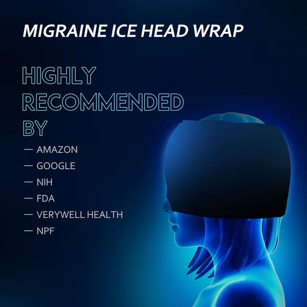 Migraine Relief Cap, Soothing Headache Hat Ice Pack Mask, Face Cold Compress Cooling Gel Head Wrap Products for Tension, Stress & Hangover