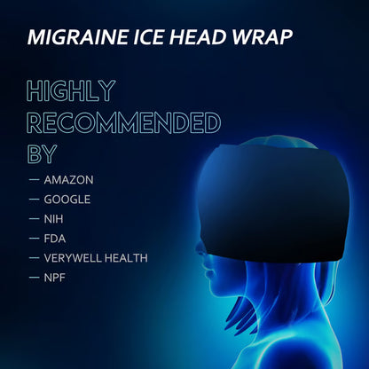 Migraine Relief Cap, Soothing Headache Hat Ice Pack Mask, Face Cold Compress Cooling Gel Head Wrap Products for Tension, Stress & Hangover