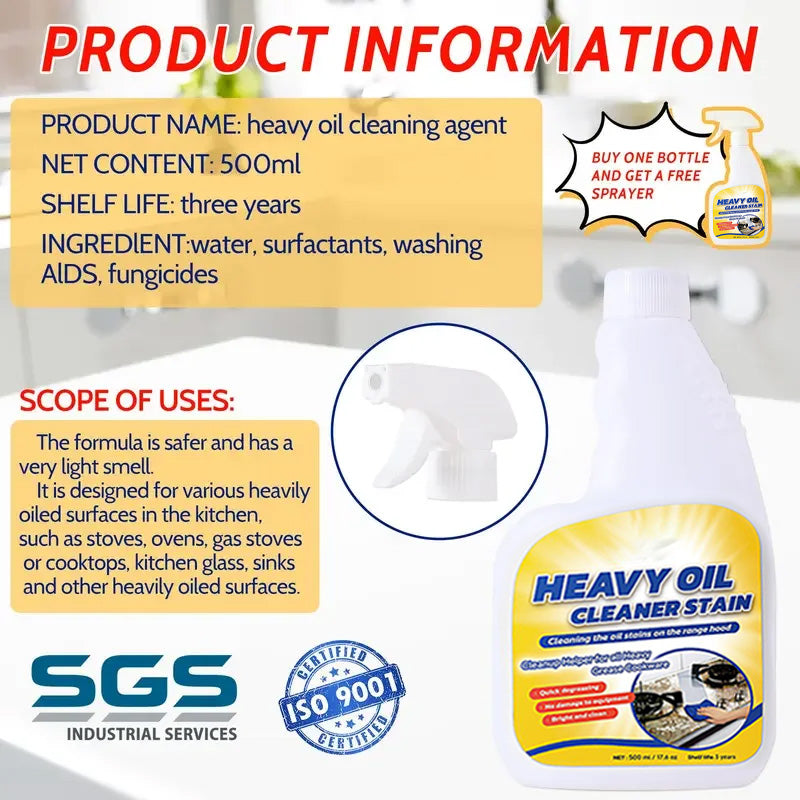 All Purpose Kitchen Heavy Oil Cleaning Agent-Antibacterial Spray for Countertops, Ovens, and Appliances