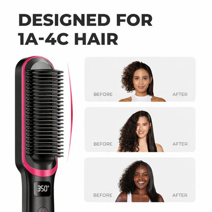 🎉 New Year Sale – Up to 50% Off! 🔥 Hair Straightener Brush – 5 Heat Settings, 20s Fast Heating, Dual Voltage, Black